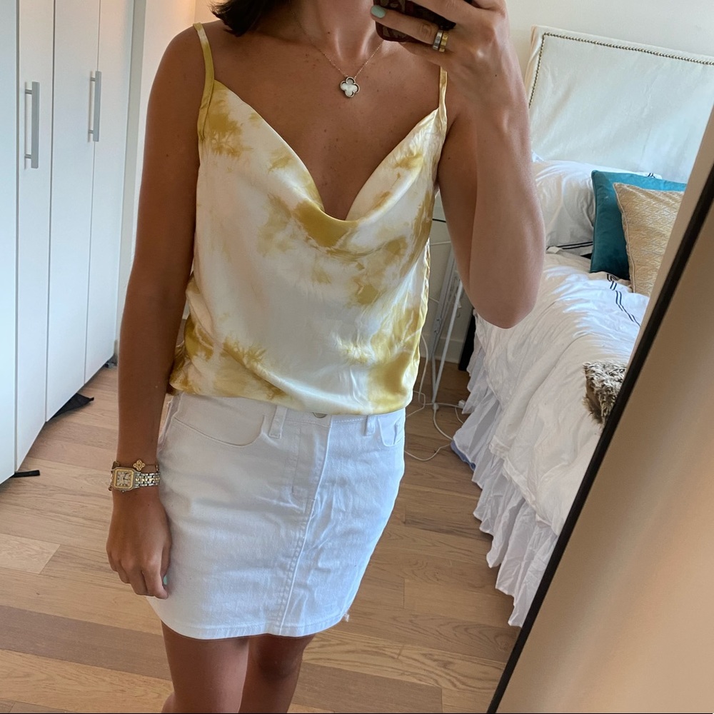 Nude Silk Cowl Top